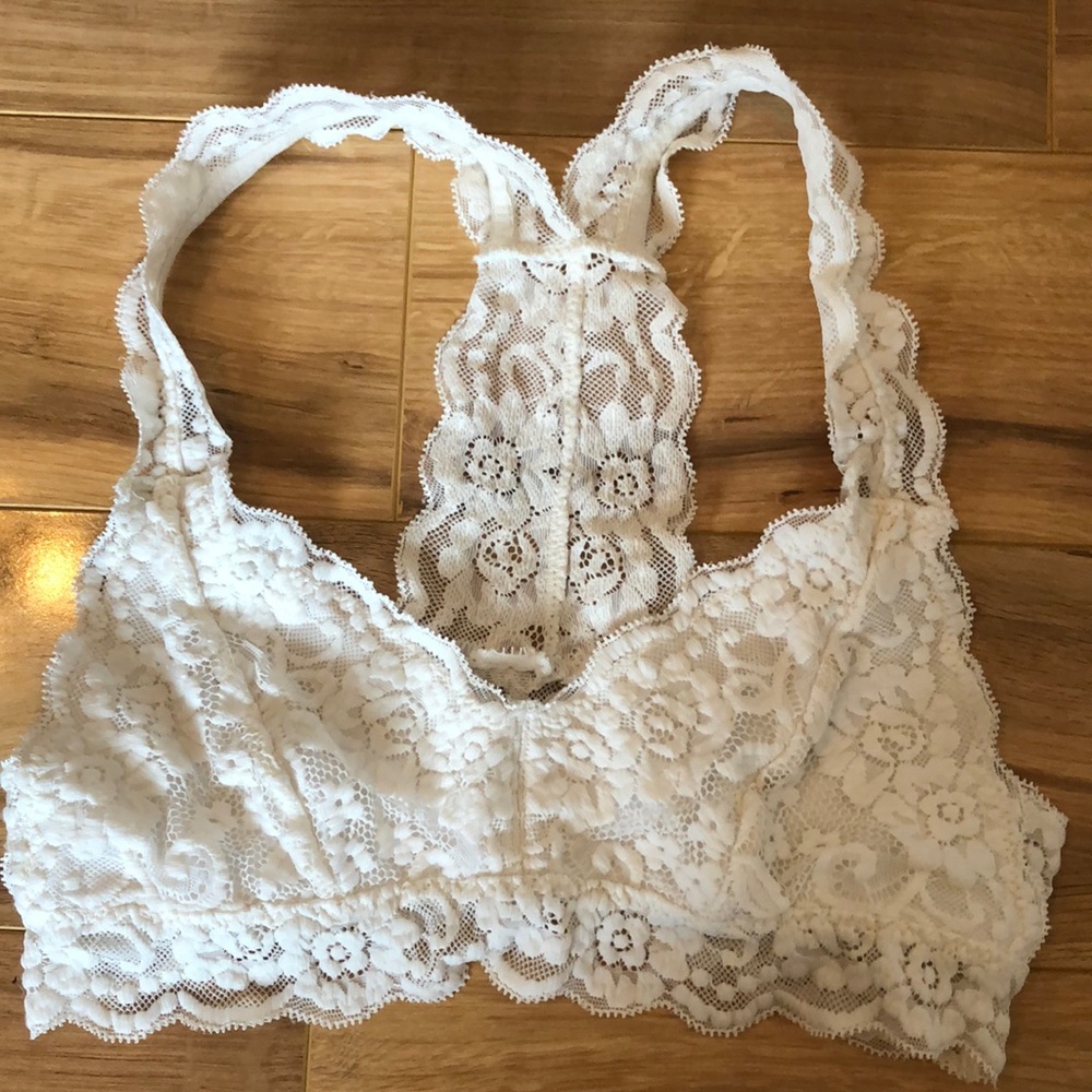 White lace bralette